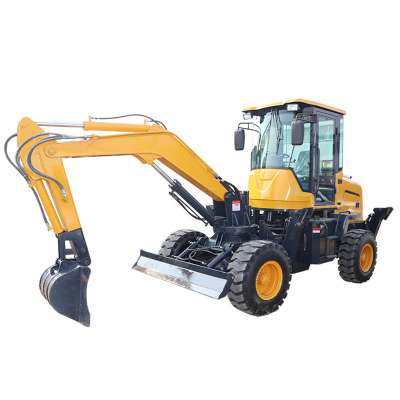 China  37kw 2400r/min 3.5Ton wheel  mini bagger Excavator